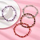 Ensemble de bracelets extensibles en perles rondes avec pierres précieuses mélangées naturelles 4pcs 4 styles BJEW-TA00376-4