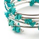 Bracelets enroulés en perles synthétiques turquoise (teintes) à 5 boucle pour femmes BJEW-JB01517-09-4