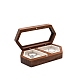 Caja de regalo de anillo de bodas magnética de madera de nogal hexagonal con 2 ranura PW-WG25060-02-1