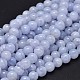Round Natural Blue Lace Agate Bead Strands G-F289-27-8mm-1