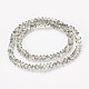 Plaqué demi-arc-en-facettes en verre de toupie chapelets de perles EGLA-J102-HR03-2