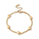 Placage ionique (ip) 304 bracelet en chaîne à chevrons perlé en acier inoxydable pour femme BJEW-G656-05G-1
