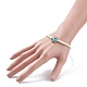 Flat Round with Evil Eye Glass & Resin Braided Bead Bracelet for Women BJEW-JB08077-3