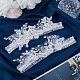 レース弾性ブライダルガーター  プラスチック模造パールと  結婚式の衣服の付属品  ホワイト  460x25~95mm  2個/セット AJEW-WH0347-96-4