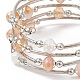 Perles de verre cinq boucles wrap bracelets BJEW-JB09056-05-5