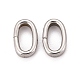 Oval 201 Stainless Steel Slide Charms STAS-D111-06-2