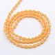 Opaque Solid Color Crystal Glass Faceted Teardrop Beads Strands GLAA-F022-A09-3