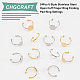 CHGCRAFT 24Pcs 6 Style US Size 7 Stainless Steel Open Cuff Ring Blank Base Gold Silver Flat Round Ring Pad Rings Blank Jewelry Findings Components for Rings Making DIY Crafts FIND-CA0004-44-4