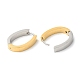 Двухцветные овальные серьги-кольца из латуни EJEW-P228-01-2