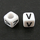 Perles européennes de lettre en acrylique X-OPDL-R050-10mm-V-1