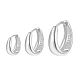 3 шт. элегантные овальные серьги-кольца из стерлингового серебра s925 ER3464-2-1