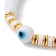 Evil Eye Lampwork Beads Stretch Bracelet BJEW-JB07222-02-4