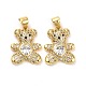 Латунные микро проложить кубического циркония подвески KK-K258-24B-G-RS-1
