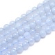 Naturelles bleu perles de calcédoine brins G-K310-C12-10mm-1