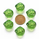 透明なアクリルパーツ  多面カット  3のdリンゴ  グリーン  17.5x19x18mm  穴：2mm  約173個/500g TACR-T024-05B-925-3