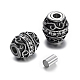 Retro Carve 304 Stainless Steel Rhinestone Barrel Magnetic Clasps STAS-E108-06AS-1