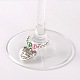 Tibetan Style Heart with Word You Are Always In My Heart Wine Glass Charms AJEW-JO00028-06-2