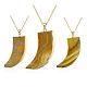 Tusk Natural Agate Scabbard Pendant Necklaces NJEW-BB00133-02-1