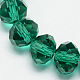 Peacock Green Imitate Austrian Crystal Faceted Glass Rondelle Spacer Beads X-GR6X8MMY-68-1