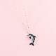 Collier pendentif dauphin zircone cubique pour fille femmes NJEW-BB44399-A-2