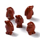 Figurines de pingouin de guérison sculptées en jaspe rouge naturel G-B062-08B-1