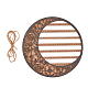 Espositore per orecchini da parete in legno con luna rotonda a 7 livello EDIS-WH0030-23-1