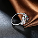 Moda de bronce ovalada anillos de dedo de óxido de circonio cúbico RJEW-BB17138-6-6