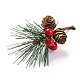 プラスチック製の人工冬のクリスマスシミュレーション松ピックの装飾  クリスマスの花輪の休日の花輪の飾りのために  グリーン  140mm DIY-P018-G01-3