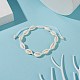 Bracelets de cheville en perles de cauri naturel tressé AJEW-AN00516-01-2
