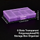 6 Slots Transparent Polypropylene(PP) Storage Box Organizer CON-BC0001-16-2