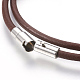 Cordón de cuero envolver pulseras / collar BJEW-JB03920-M-4