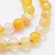 Faceted Natural Agate Beads Strands G-F561-6mm-D06-3