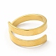 Ионное покрытие (ip) 304 прямоугольное кольцо из нержавеющей стали с открытой манжетой для женщин RJEW-B027-28G-2