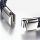 Men's Braided Leather Cord Bracelets BJEW-H559-18-5