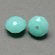 Fluorescent Pale Turquoise  Acrylic Faceted Rondelle Beads X-MACR-R511-09-1