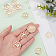 Beebeecraft 10Pcs/Box 18K Gold Plated Chakra Energy Charms Hollow Flower Yoga OM OHM Pendants Charms Craft Supplies for DIY Necklace Bracelet Earrings Jewelry Making STAS-BBC0001-24-3