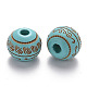 Painted Natural Wood Beads X-WOOD-N006-02A-05-2