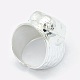 パールの指輪  ワイドバンドリング  真鍮パーツ  プラチナ  usサイズ8 1/2(18.5mm) RJEW-P068-03P-3