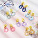 ANATTASOUL 6 Pairs 6 Colors Oval Acrylic Dangle Stud Earrings with Steel Iron Pins for Women EJEW-AN0004-12-7