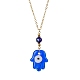 Прозрачные ожерелья с подвесками ручной работы в стиле лэмпворк NJEW-JN04503-02-1