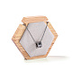 Hexagone bois recouvert de velours un collier présentoirs PAAG-PW0008-005B-03-1