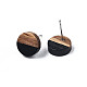 Opaque Resin & Walnut Wood Stud Earrings EJEW-N017-008-B01-3