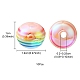 10Pcs Macaron Color Stripe Resin Beads RESI-YW0001-27A-5