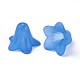 Blue Frosted Transparent Acrylic Flower Beads X-PLF018-10-2