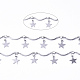 304つのステンレス鋼のカーブリンクバーチェーン  スカラップバーチェーン  星のチャーム付き  ハンダ付け  ステンレス鋼色  リンク：15x1x3.5mm  穴：約39.37インチ（1m）/連 CHS-T004-03-2