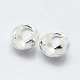 925 Sterling Silber Perle Spitzen Knoten Abdeckungen X-STER-G027-25S-2
