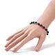 Stretch-Armband mit runden Perlen aus natürlichem Lavagestein und Glassäulen BJEW-JB08623-4
