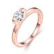 Classic Rose Gold Plated Brass Cubic Zirconia Finger Rings RJEW-BB02390-7RG-1