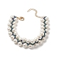 Braccialetto da donna con perline intrecciate con perle di conchiglia e semi di vetro BJEW-JB09143-4