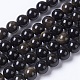 Chapelets de perles en obsidienne dorée naturelle G-K268-01-8mm-1